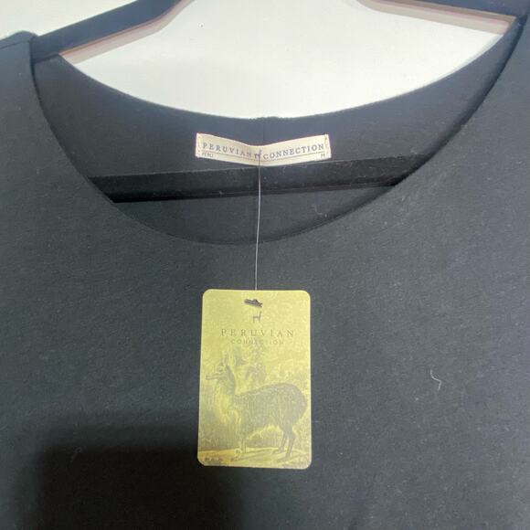 Peruvian Connection Black Long Sleeve Origami Stretch Midi Dress M - Picture 8 of 12